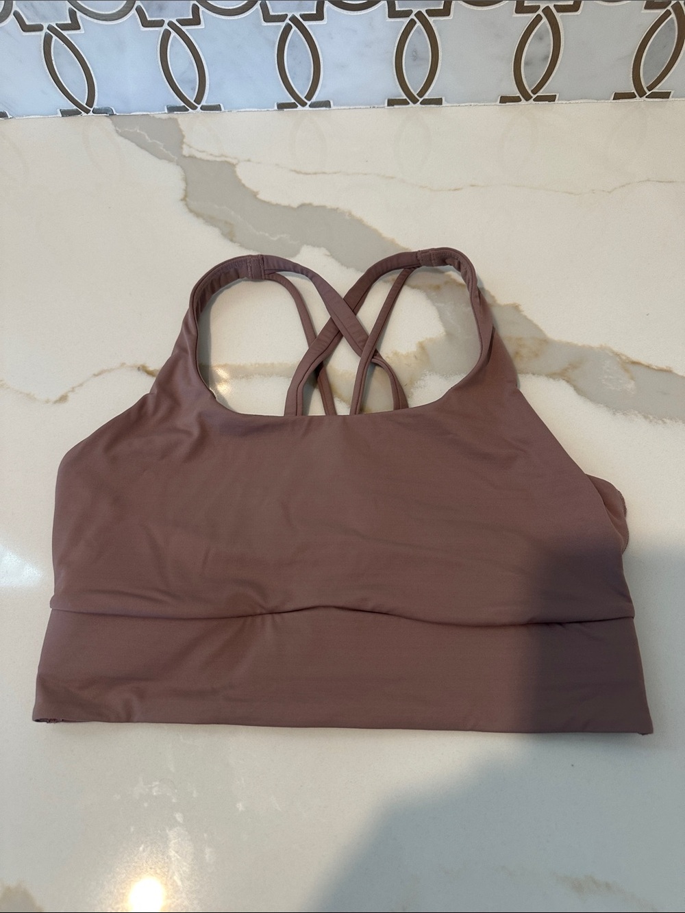 NWT Lululemon Energy Longline Bra Medium Support Small Evolve Ashen Rose